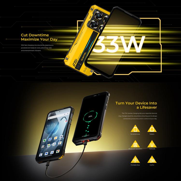 Oukitel WP60 Rugged Phone, 12GB+512GB, Night Vision, 108MP Camera, Side Fingerprint, 7.2 inch Android 15 MediaTek Dimensity 7025 Octa Core, NFC, OTG, Network: 5G, 12GB+512GB
