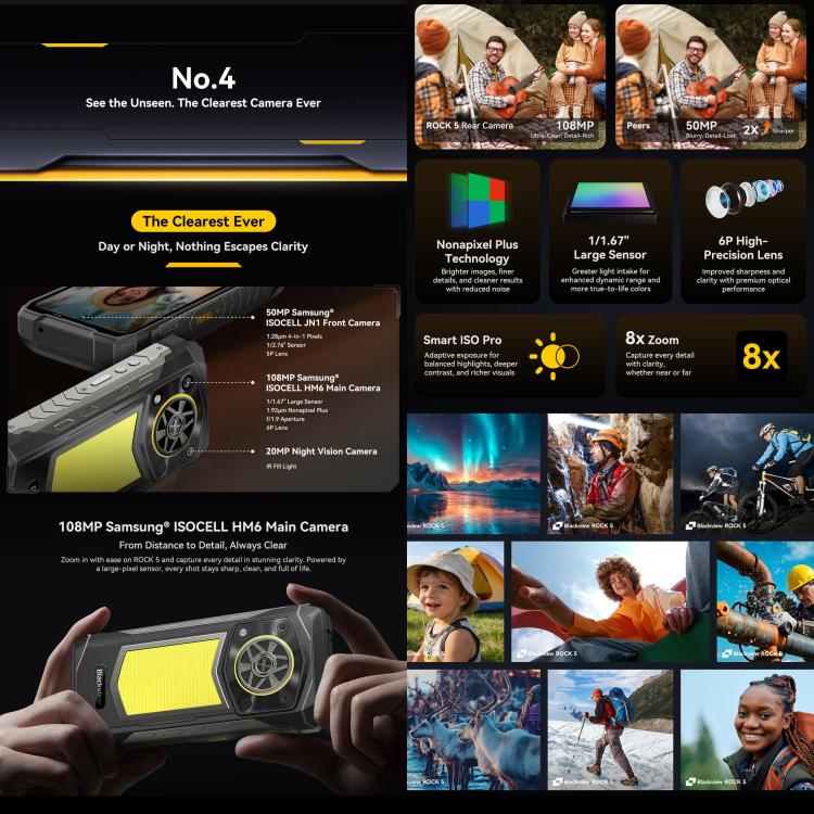 Blackview ROCK 5 Rugged Phone, 12GB+256GB, 6.67 inch Android 16 Helio G100 MT8781 Octa Core, Network: 5G, OTG, NFC, 12GB+256GB