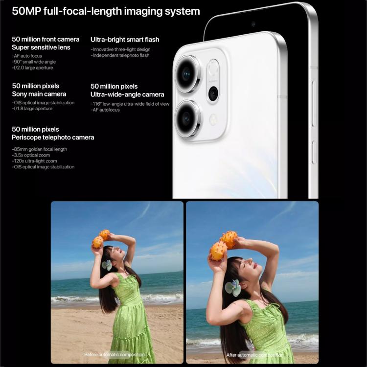 OPPO Reno14 Pro KI-Smartphone, 16 GB + 1 TB, Fingerabdrucksensor im Display, 6,83 Zoll ColorOS 15.0, Dimensity 8450 Octa-Core-Prozessor, NFC, OTG, Netzwerk: 5G, 16 GB + 1 TB