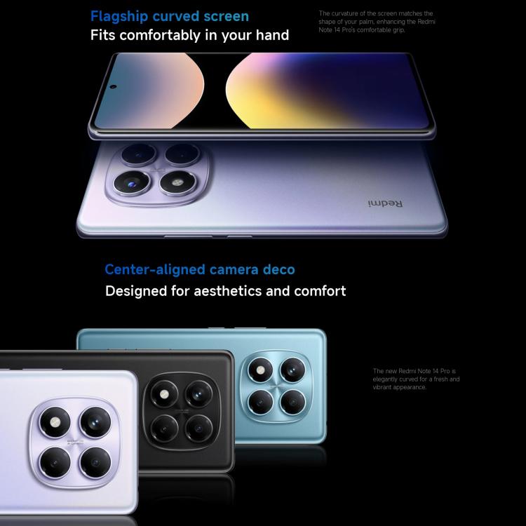 Xiaomi Redmi Note 14 Pro 4G Global, 8 GB + 256 GB, Fingerabdrucksensor im Display, 6,67 Zoll Xiaomi HyperOS, Helio G100-Ultra Octa-Core-Prozessor, NFC, Netzwerk: 4G, Note 14 Pro 4G, 8 GB + 256 GB (Schwarz), Note 14 Pro 4G, 8 GB + 256 GB (Blau)