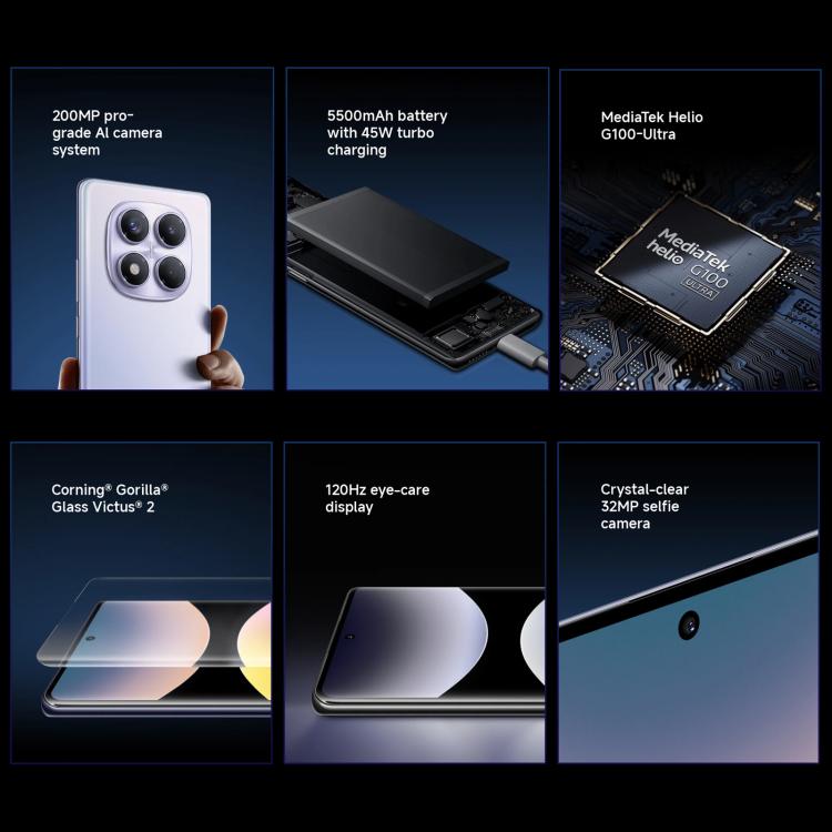 Xiaomi Redmi Note 14 Pro 4G Global, 8 GB + 256 GB, Fingerabdrucksensor im Display, 6,67 Zoll Xiaomi HyperOS, Helio G100-Ultra Octa-Core-Prozessor, NFC, Netzwerk: 4G, Note 14 Pro 4G, 8 GB + 256 GB (Schwarz), Note 14 Pro 4G, 8 GB + 256 GB (Blau)