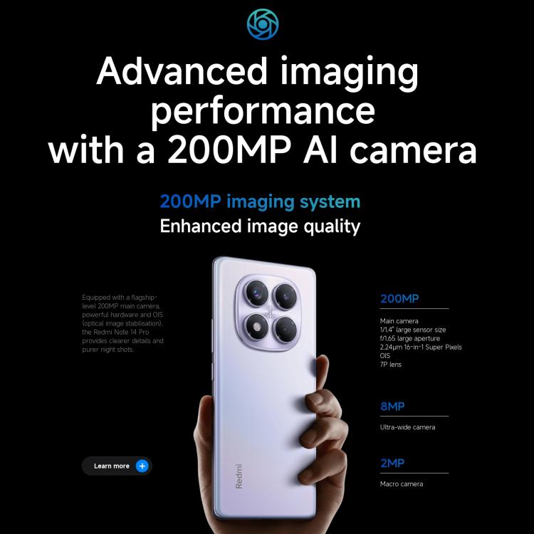 Xiaomi Redmi Note 14 Pro 4G Global, 8 GB + 256 GB, Fingerabdrucksensor im Display, 6,67 Zoll Xiaomi HyperOS, Helio G100-Ultra Octa-Core-Prozessor, NFC, Netzwerk: 4G, Note 14 Pro 4G, 8 GB + 256 GB (Schwarz), Note 14 Pro 4G, 8 GB + 256 GB (Blau)