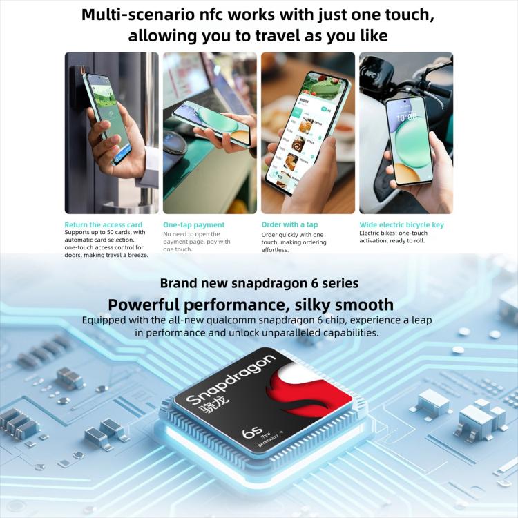 Honor Play10T, 8 GB + 128 GB, seitlicher Fingerabdrucksensor, 6,8 Zoll, Android 15, Magic OS 9.0, Snapdragon 6s Gen 3 Octa-Core-Prozessor, Netzwerk: 5G, 8 GB + 128 GB