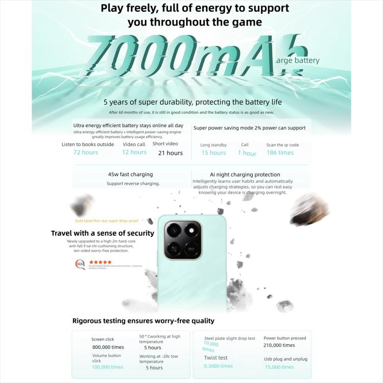 Honor Play10T, 12GB+256GB, Side Fingerprint, 6.8 inch Android 15 Magic OS 9.0 Snapdragon 6s Gen 3 Octa Core, Network: 5G, 12GB+256GB