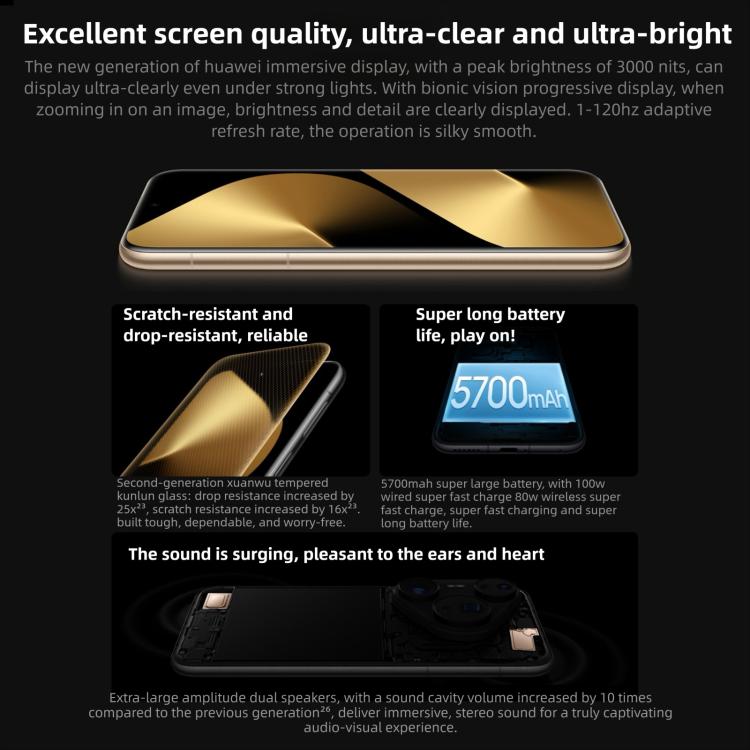 HUAWEI Pura 80 Ultra, 16 GB + 512 GB, seitlicher Fingerabdrucksensor, 6,8 Zoll, HarmonyOS 5.1, NFC, OTG, unterstützt Google Play nicht, 16 GB + 512 GB