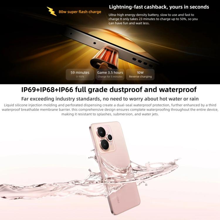 Realme 15,16GB+256GB, 6.77 inch Realme UI 6.0 Android 15 MediaTek Dimensity 7300+ Octa Core, NFC, Network: 5G, 16GB+256GB