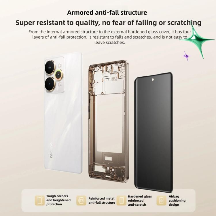 Realme 15 Pro, 12 GB + 256 GB, 6,8 Zoll, Realme UI 6.0, Android 15, Snapdragon 7. Generation Octa-Core, NFC, Netzwerk: 5G, 12 GB + 256 GB