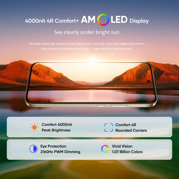 Realme 15T, 8GB+128GB, Screen Fingerprint Identification, 6.57 inch Realme UI 6.0 Android 15 MediaTek Dimensity 6400 Max Octa Core, NFC, Network: 5G, 8GB+128GB