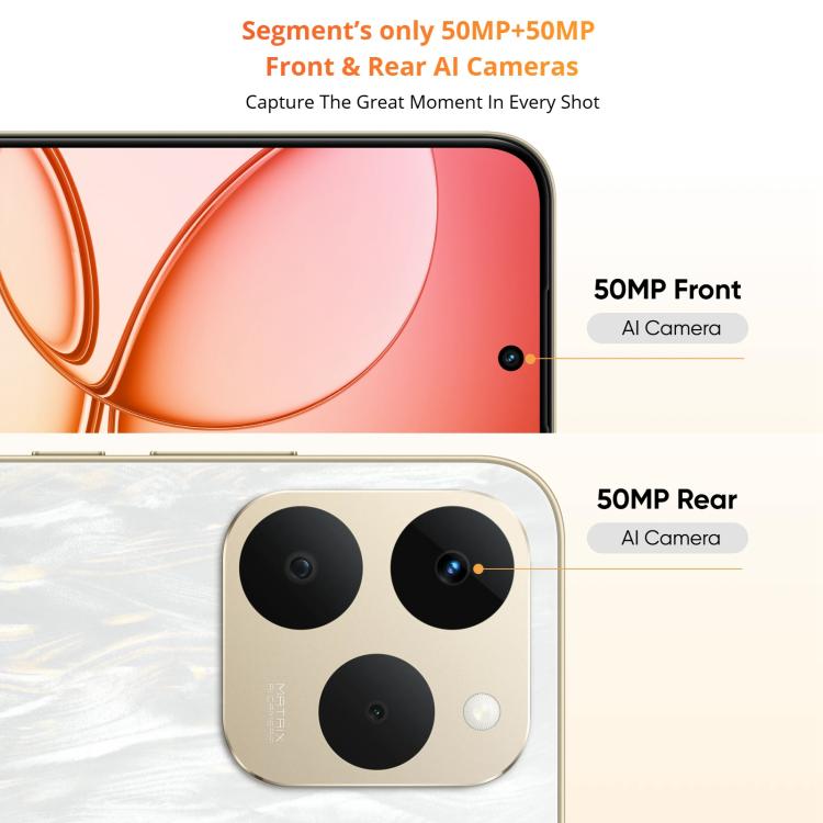 Realme 15T, 8GB+256GB, Screen Fingerprint Identification, 6.57 inch Realme UI 6.0 Android 15 MediaTek Dimensity 6400 Max Octa Core, NFC, Network: 5G, 8GB+256GB