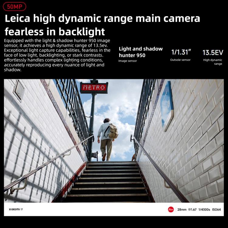 Xiaomi 17, 12GB+256GB, 3D Ultrasonic Fingerprint, 6.3 inch Xiaomi HyperOS 3 Snapdragon 8 Elite Gen 5 Octa Core, NFC, Network: 5G, 12GB+256GB