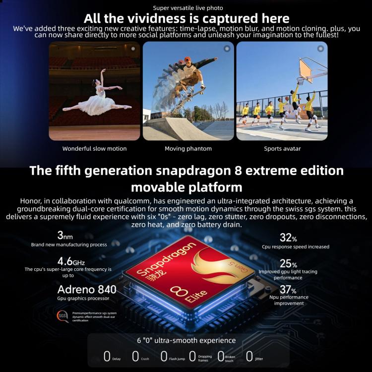 Honor Magic8, 12GB+512GB, Screen Fingerprint, 6.58 inch MagicOS 10.0 / Android 16 Snapdragon 8 Elite Gen 5th Octa Core, Network: 5G, NFC, OTG, 12GB+512GB