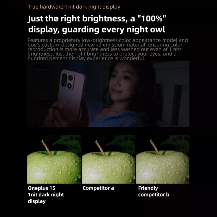 OnePlus 15, 12GB+512GB, Screen Fingerprint Identification, 6.78 inch ColorOS 16.0 Snapdragon 8 Elite Gen 5 Octa Core, NFC, Network: 5G, 12GB+512GB