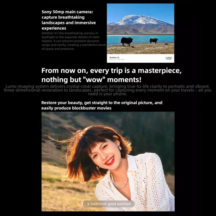 OnePlus 15, 12GB+512GB, Screen Fingerprint Identification, 6.78 inch ColorOS 16.0 Snapdragon 8 Elite Gen 5 Octa Core, NFC, Network: 5G, 12GB+512GB