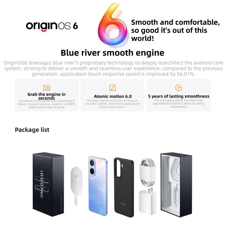 هاتف vivo iQOO Neo11، 12GB+512GB، التعرف على الوجه / بصمة الشاشة، شاشة 6.82 بوصة أندرويد 16 OriginOS 6 معالج Snapdragon 8 Elite ثماني النواة، OTG، NFC، شبكة: 5G، iQOO Neo11، 12GB+512GB