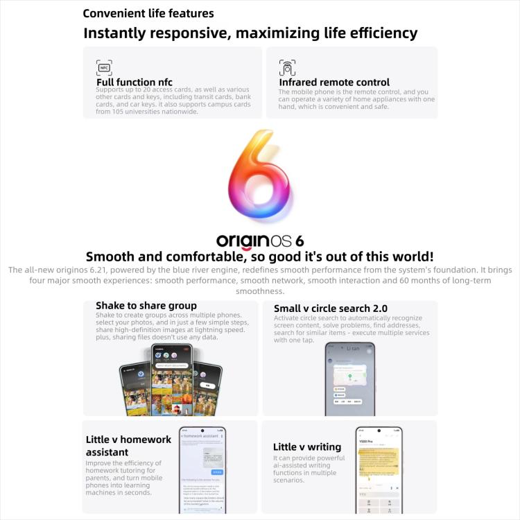 vivo Y500 Pro, 8GB+128GB, 6.67 inch Android 16 OriginOS 6 Dimensity 7400 Octa Core, OTG, NFC, Network: 5G, 8GB+128GB