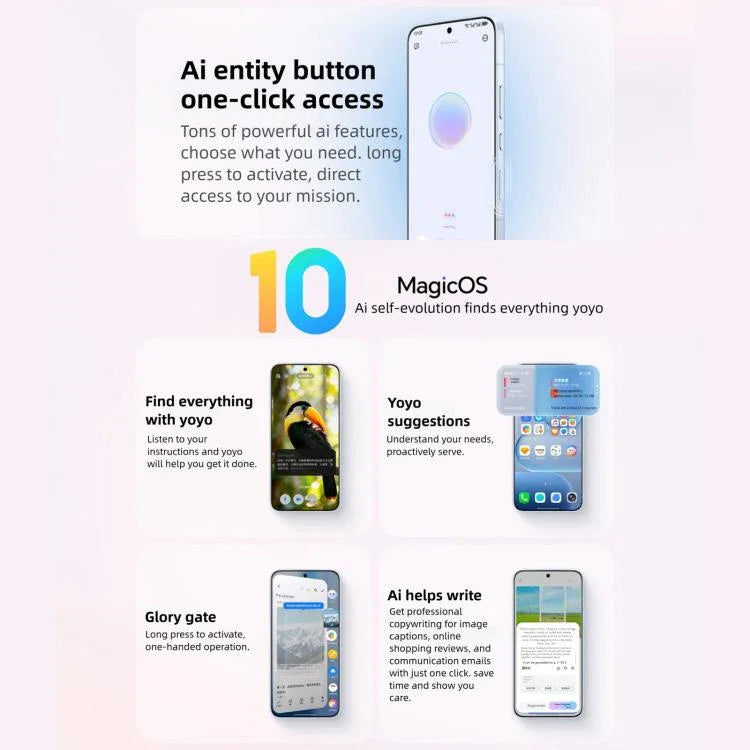 Honor 500, 16GB+512GB, Screen Fingerprint, 6.55 inch MagicOS 10.0 / Android 16 Snapdragon 8s Gen 4 Octa Core, Network: 5G, NFC, OTG, Honor 500, 16GB+512GB