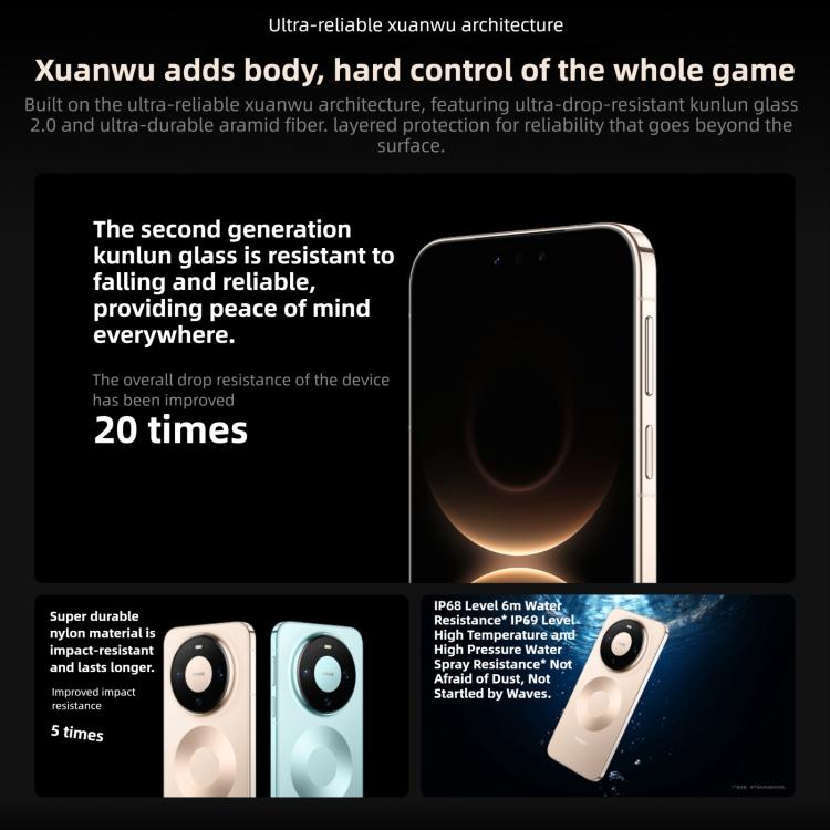 HUAWEI Mate 80 Pro, 16GB+512GB, Side Fingerprint Identification, 6.75 inch HarmonyOS 6.0 Kirin 9030, NFC, OTG, Not Support Google Play, 16GB+512GB