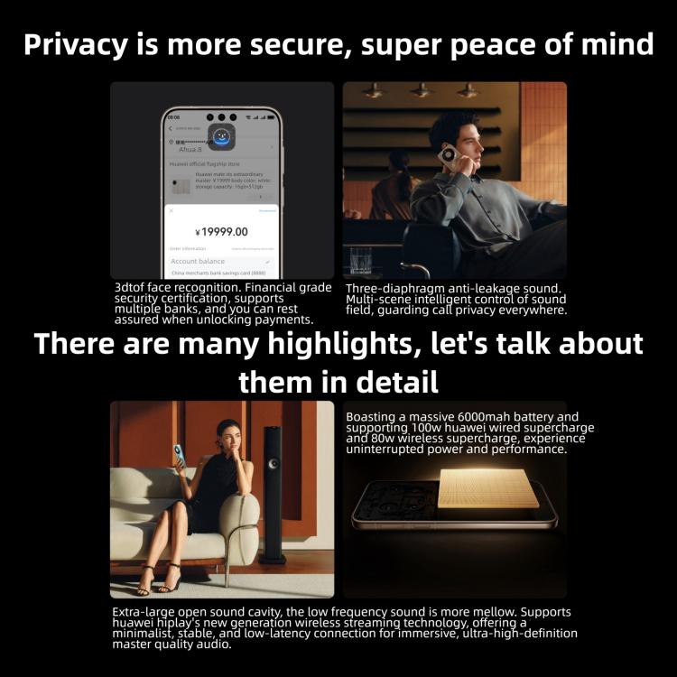 HUAWEI Mate 80 Pro Max, 16GB+512GB, Side Fingerprint Identification, 6.9 inch HarmonyOS 6.0 Kirin 9030 Pro, NFC, OTG, Not Support Google Play