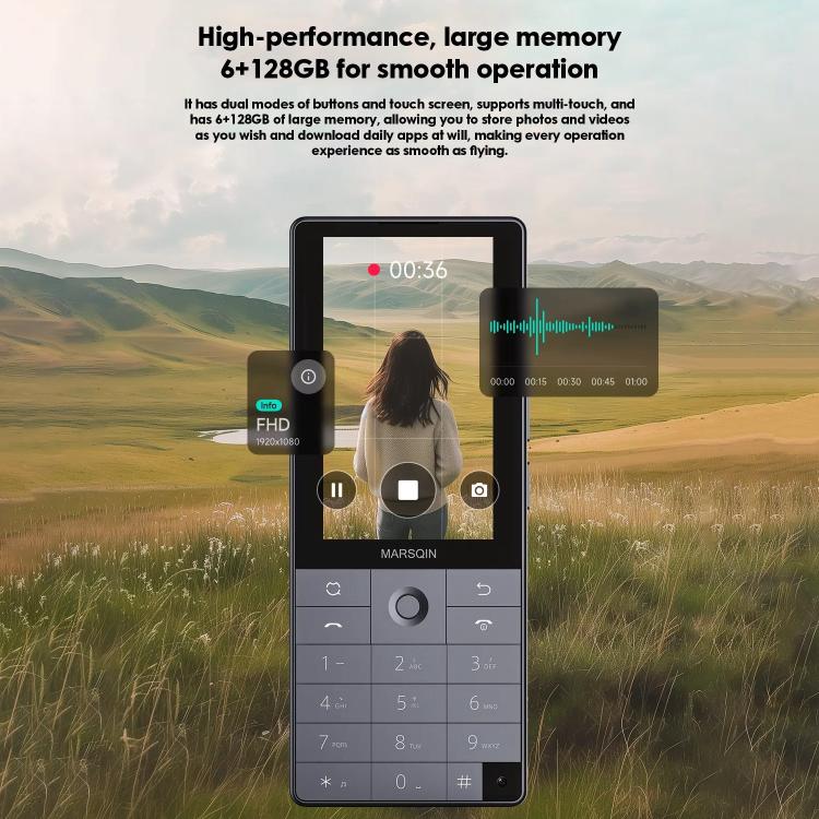 DUOQIN F25 Elder Keypad Smart Phone, 6GB+128GB, 3.54 inch Android 14 MTK8786 Octa-Core, Network: 4G