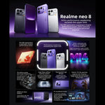 ريلمي نيو8، 12 جيجابايت+256 جيجابايت، بصمة شاشة بالموجات فوق الصوتية، شاشة 6.78 بوصة Realme UI 7.0، Snapdragon 8 Gen 5 ثماني النواة، OTG، NFC، شبكة: 5G، 12 جيجابايت+512 جيجابايت