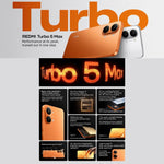 شاومي REDMI Turbo 5 Max، 12GB+512GB، شاشة 6.83 بوصة، Xiaomi HyperOS 3، Dimensity 9500s ثماني النواة، NFC، شبكة: 5G، 12GB+512GB