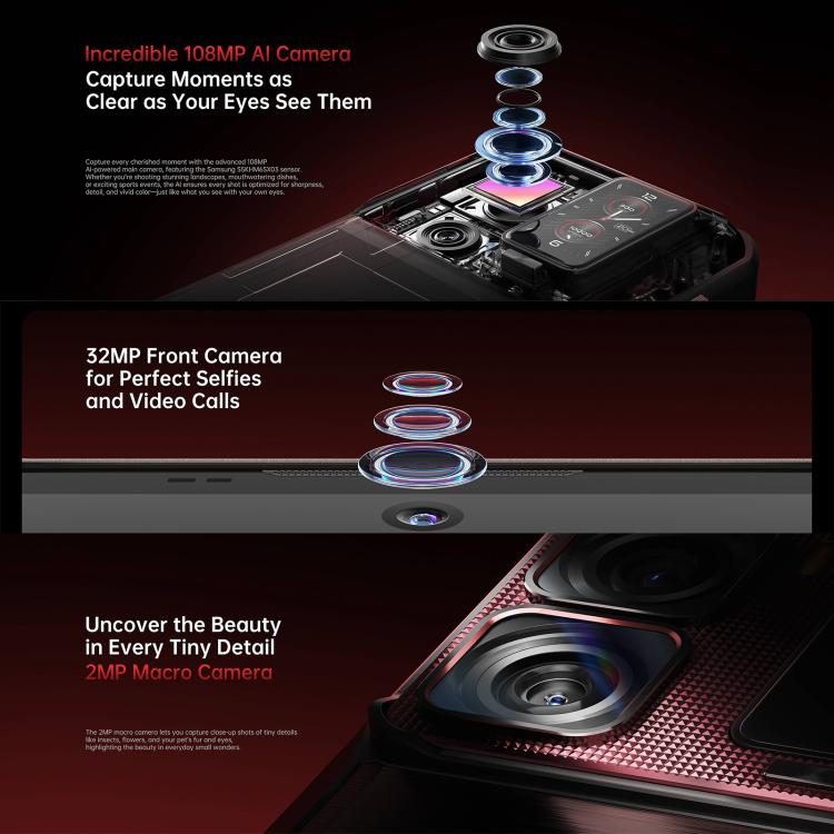 Oukitel WP300 Rugged Phone mit Smartwatch, 12 GB + 512 GB, 6,8 Zoll, Android 15, MediaTek Dimensity 7050 Octa-Core-Prozessor, NFC, OTG, 5G-Netzwerk