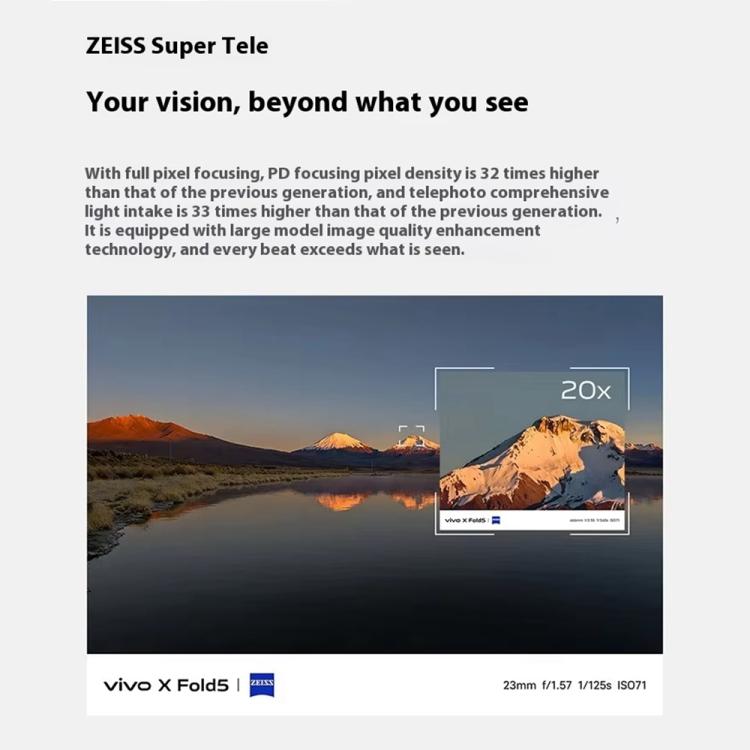 vivo X Fold5, 12 GB + 256 GB, 8,03 Zoll + 6,53 Zoll, Android 15 OriginOS 5, Snapdragon 8 Gen 3 Octa-Core, OTG, NFC, Netzwerk: 5G, 12 GB + 256 GB
