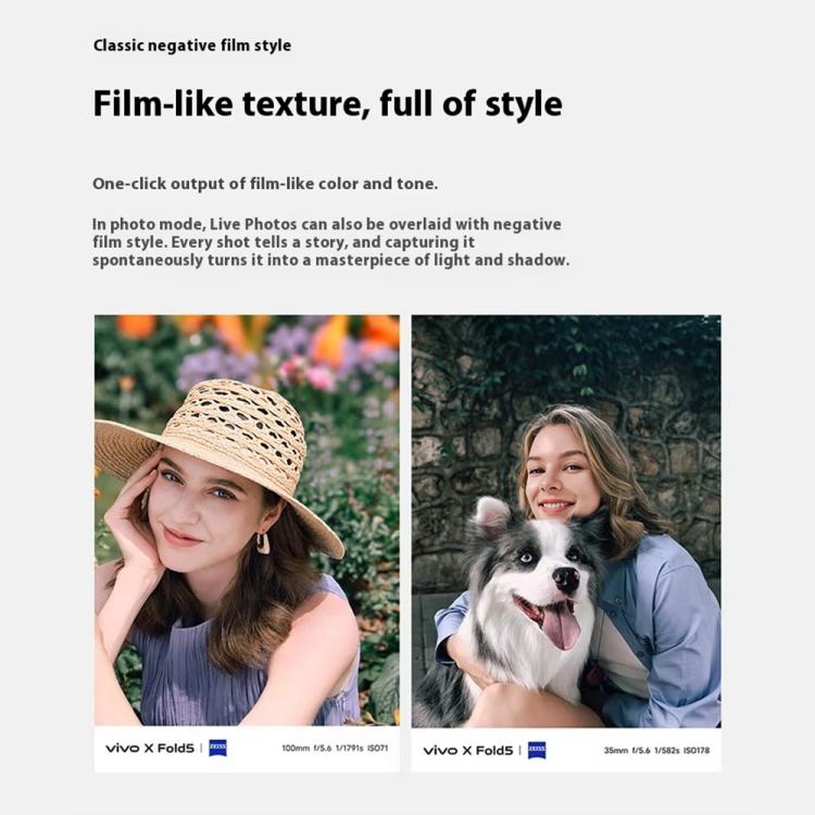 vivo X Fold5, 12 GB + 256 GB, 8,03 Zoll + 6,53 Zoll, Android 15 OriginOS 5, Snapdragon 8 Gen 3 Octa-Core, OTG, NFC, Netzwerk: 5G, 12 GB + 256 GB