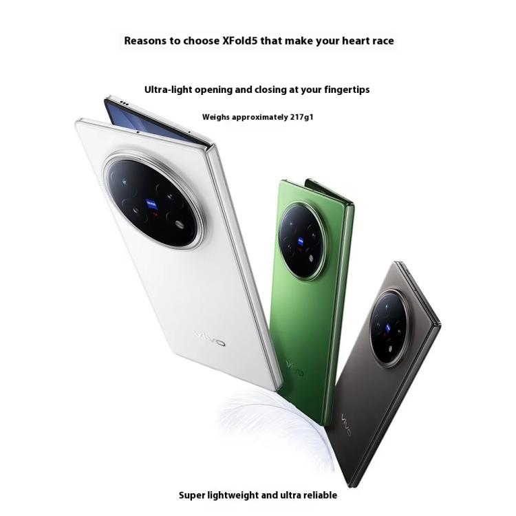vivo X Fold5, 12 GB + 256 GB, 8,03 Zoll + 6,53 Zoll, Android 15 OriginOS 5, Snapdragon 8 Gen 3 Octa-Core, OTG, NFC, Netzwerk: 5G, 12 GB + 256 GB