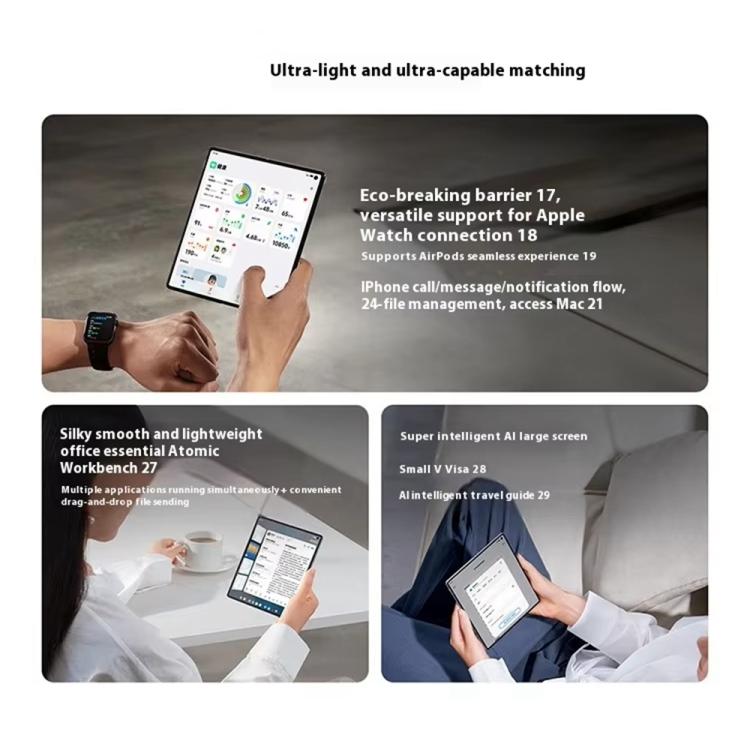 vivo X Fold5, 12 GB + 256 GB, 8,03 Zoll + 6,53 Zoll, Android 15 OriginOS 5, Snapdragon 8 Gen 3 Octa-Core, OTG, NFC, Netzwerk: 5G, 12 GB + 256 GB