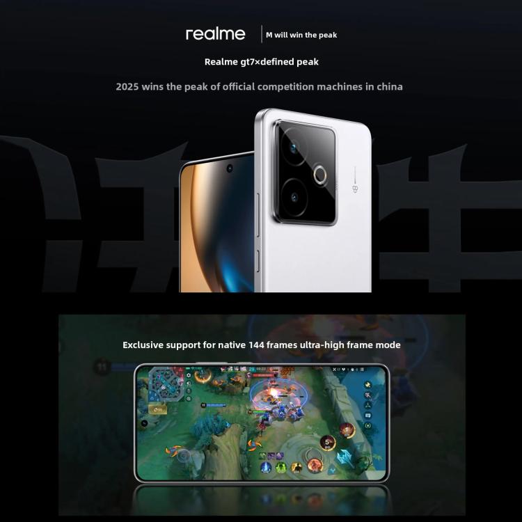 Realme GT7, 16GB+512GB, 6.8 inch Android 15 / Realme UI 6.0 MediaTek Dimensity 9400+ Octa Core, NFC, Network: 5G, Support Google Play, 16GB+512GB