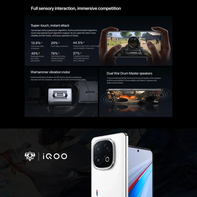 vivo iQOO 13، 16GB+1TB، التعرف على الوجه / بصمة الشاشة، شاشة 6.82 بوصة أندرويد 15 OriginOS 5 سنابدراجون 8 إيليت ثماني النواة، OTG، NFC، شبكة: 5G، يدعم Google Play، 16GB+1TB