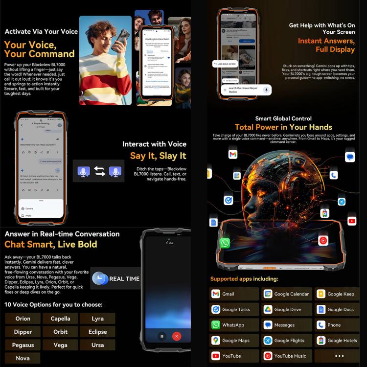Blackview BL7000 Rugged Phone, 8 GB + 256 GB, 6,78 Zoll, Android 15, MediaTek Dimensity 6300 Octa-Core, Netzwerk: 5G, NFC, OTG
