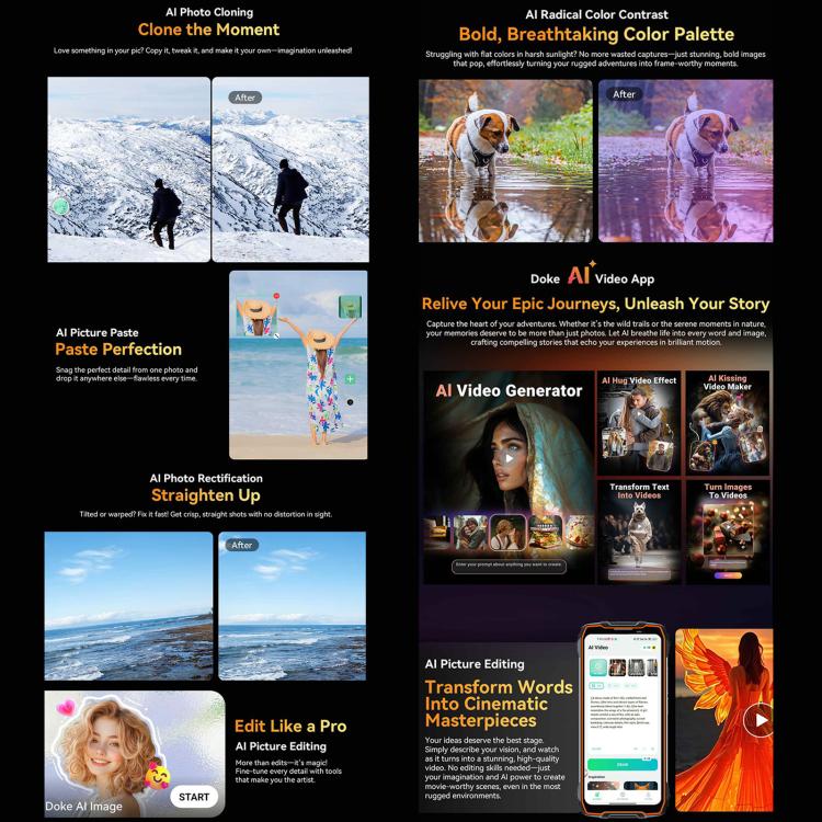 Blackview BL7000 Rugged Phone, 8 GB + 256 GB, 6,78 Zoll, Android 15, MediaTek Dimensity 6300 Octa-Core, Netzwerk: 5G, NFC, OTG