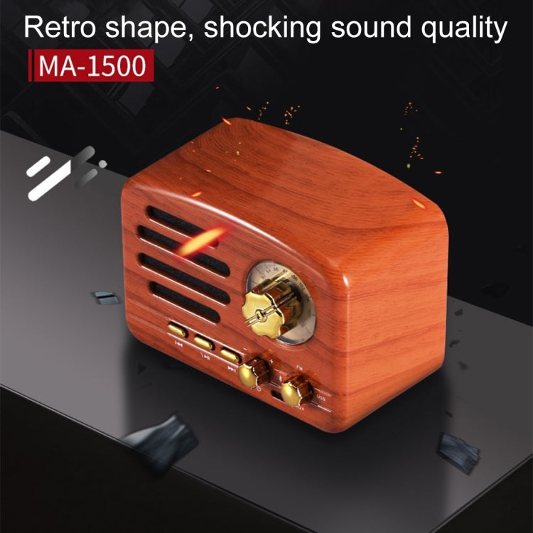 مكبر صوت راديو HiFi بلوتوث رجعي Angel MA-1500 مع ضوء LED ملون، يدعم USB وFM و3.5 مم AUX