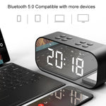 AEC BT501 Bluetooth 5.0 Mini Speaker with LED & Alarm Clock & Clock & Mirror, Support 32G TF Card, BT501