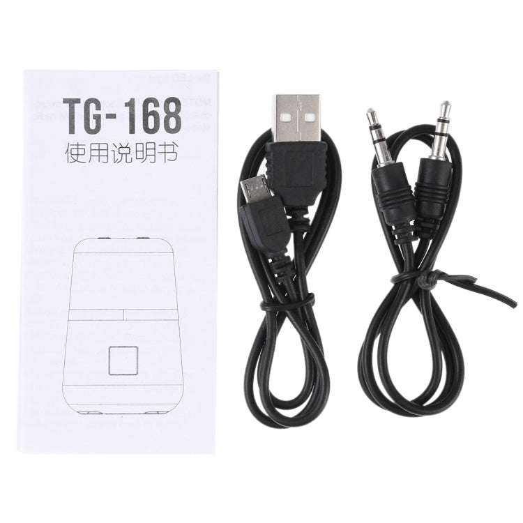 مكبر صوت ستيريو لاسلكي محمول T&G TG168 بتقنية Bluetooth V5.0 مع مقبض، ميكروفون مدمج، يدعم إضاءة LED متوهجة وبطاقة TF وقرص U ومدخل AUX وراديو FM، TG168