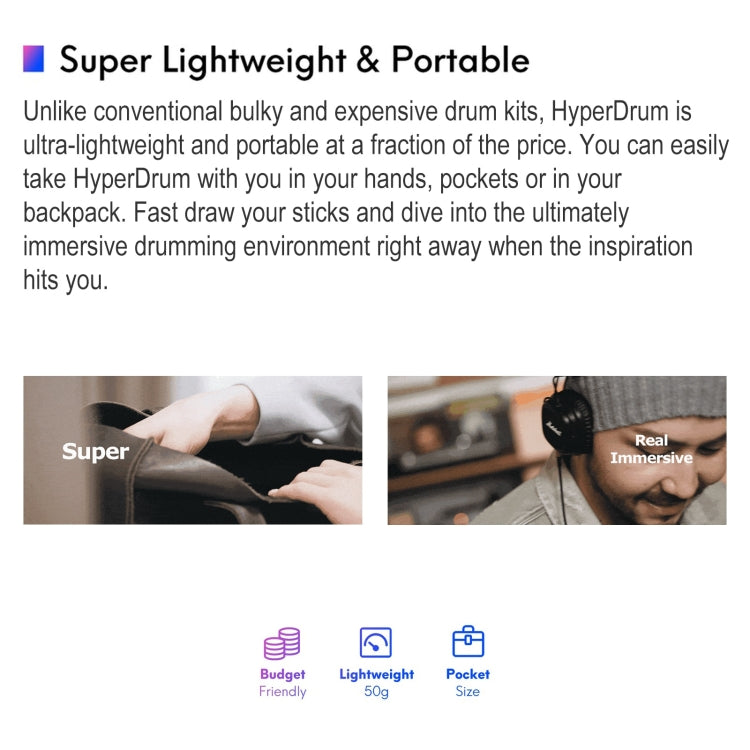Hyperdrum Somatosensory Virtual Drum Kit Smart Portable Musical Instrument, Hyperdrum Somatosensory Virtual Drum