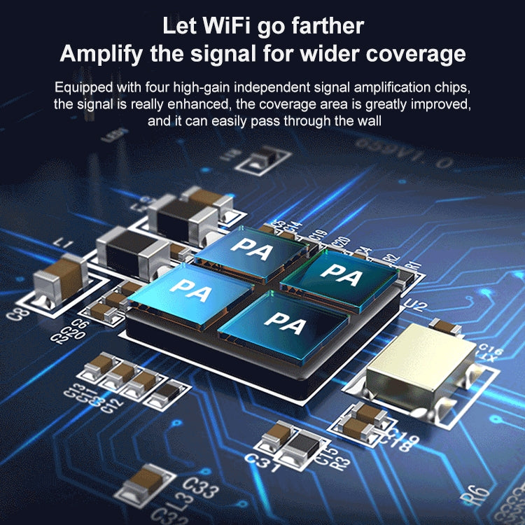 مكرر لاسلكي COMFAST CF-WR765AC بسرعة 1200 ميجابت في الثانية ثنائي النطاق مع هوائي خارجي، CF-WR765AC