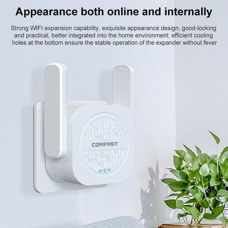 مكرر لاسلكي COMFAST CF-WR765AC بسرعة 1200 ميجابت في الثانية ثنائي النطاق مع هوائي خارجي، CF-WR765AC