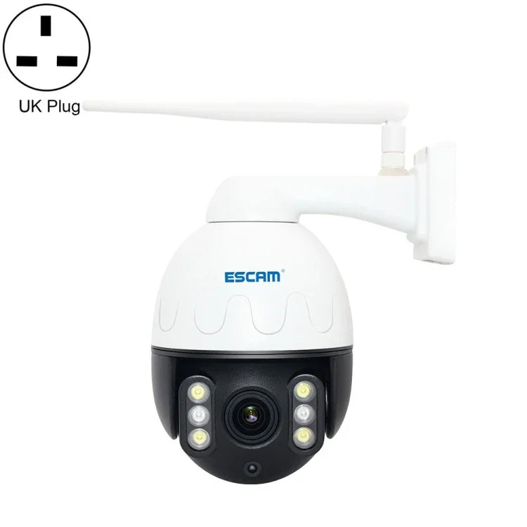 كاميرا IP مقاومة للماء ESCAM Q5068 بدقة 5 ميجابكسل H.265 مع تحريك وإمالة وزوم 4X، دعم ONVIF، مكالمة ثنائية الاتجاه ورؤية ليلية، قابس أسترالي، قابس بريطاني، قابس أمريكي، قابس أوروبي، قابس أسترالي