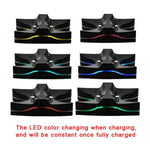 قاعدة شحن USB مزدوجة بشكل UFO خاص / حامل شحن جهاز التحكم لأجهزة PS4 بلايستيشن 4 مع أضواء LED متعددة الألوان، لـ PS