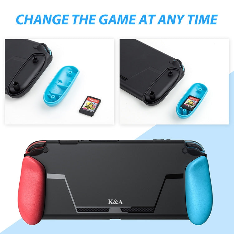 TPU Shell Handle Grip with Game Card Slot Anti-Shock Cover Silicone Case for Nintendo Switch, with Logo, TPU Shell  with Logo