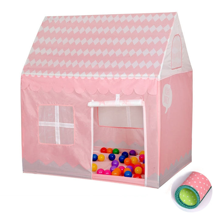 Household Children Printing Play Tent Small Game House with Mat, with Mat (Black White), with Mat (Pink), with Mat (Green), with Mat (Light Pink)
