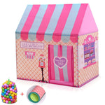 Household Children Printing Play Tent Small Game House with 50 Ocean Balls & Mat, with 50 Ocean Balls & Mat (Black White), with 50 Ocean Balls & Mat (Pink), with 50 Ocean Balls & Mat (Green), with 50 Ocean Balls & Mat (Light Pink)