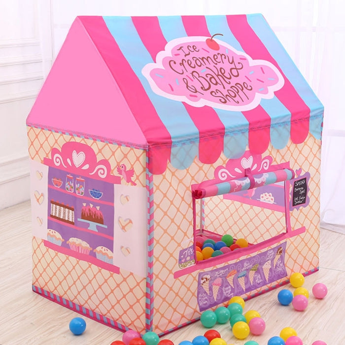 Household Children Printing Play Tent Small Game House, (Black White), (Pink), (Green), (Light Pink)