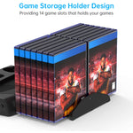 KJH P5-010-2 Multi-function Charging Cooling Fan Base with Storage Tray Bracket For PS5 De / UHD, KJH P5-010-2