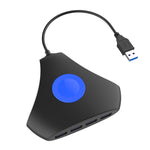 KJH P5-015 4 in 1 Hub Converter USB 3.0 Blue Light Expansion Adapter Splitter Charger Connector Splitter For PS5 / Xbox Series X, KJH P5-015