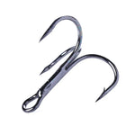 HENGJIA 20 PCS Classic Black High Carbon Steel Fishing Three-jaw Treble Hooks, 10# FH022