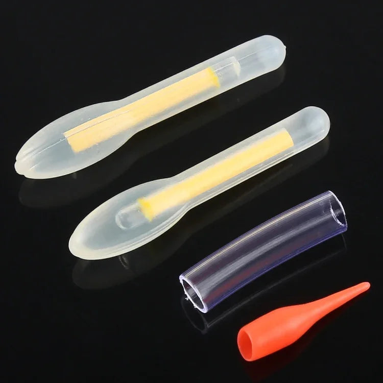 10 Packs OCEAN SUN Bulb Shape Luminous Float Night Fishing Light Stick, Visibility: 50m, Size: 4.5 x 37mm, Bulb Shape, Visibility: 50m